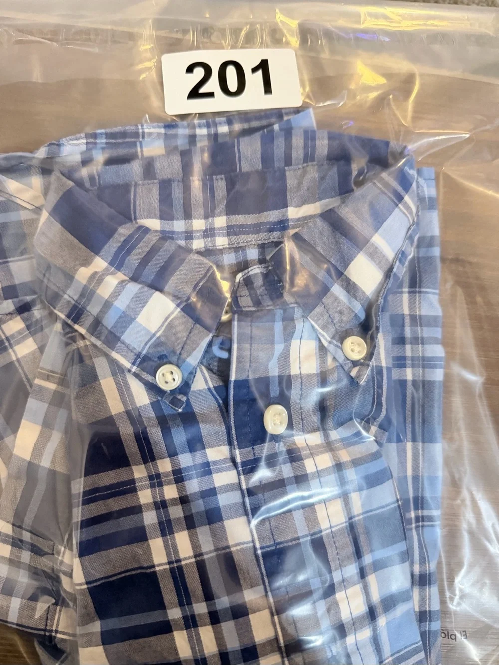Ralph Lauren 2T Blue and White Plaid Button-Down Shirt